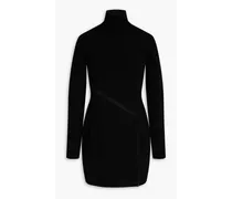 Knitted turtleneck mini dress - Black
