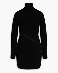 Zeynep Arcay Knitted turtleneck mini dress - Black Black