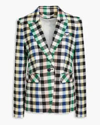 Veronica Beard Cutaway checked cotton-blend blazer - Green Green