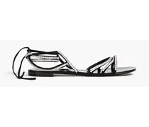 Roll 10 crystal-embellished suede sandals - Black