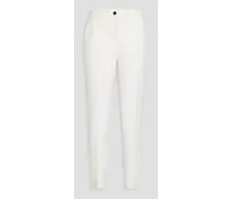Wool-twill slim-leg pants - White