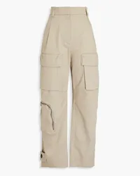 Brunello Cucinelli Bead-embellished stretch-cotton twill cargo pants - Neutral Neutral