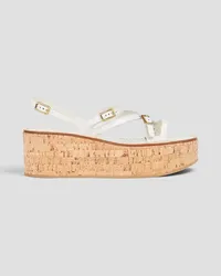 TOD'S Buckled leather platform sandals - White White