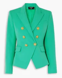 Balmain Double-breasted grain de poudre wool blazer - Green Green