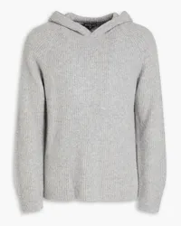 James Perse Ribbed mélange cashmere hoodie - Gray Gray