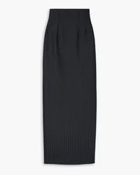 KHAITE Loxley pinstriped wool-blend maxi skirt - Blue Blue