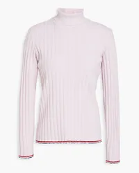 Thom Browne Ribbed cashmere turtleneck sweater - Pink Pink