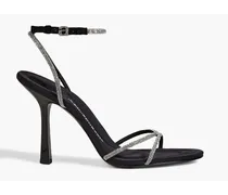 Dahlia 105 crystal-embellished faux leather sandals - Black