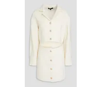 Cutout bouclé-tweed mini dress - White