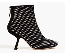 Alba crystal-embellished suede ankle boots - Black