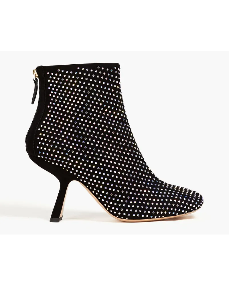 Nicholas Kirkwood Alba crystal-embellished suede ankle boots - Black Black