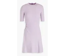 Cutout ribbed-knit mini dress - Purple