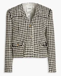 Sandro Houndstooth cotton-blend tweed jacket - Black Black