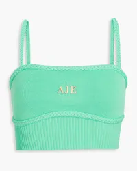 Aje. Ream embellished knitted top - Green Green