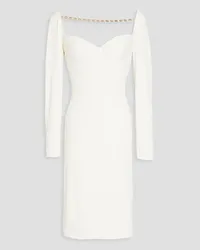 Leslie Amon Laura chain-embellished ribbed jersey dress - White White