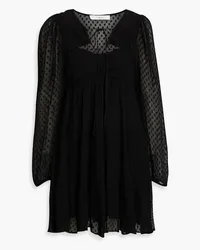 IRO Dixon ruched flocked georgette mini dress - Black Black