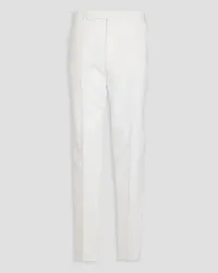 Emporio Armani Cotton and silk-blend jacquard pants - White White