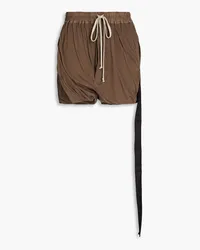 Rick Owens Ruched cotton-jersey shorts - Brown Brown