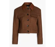King cropped twill jacket - Brown