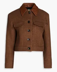 Sandro Cropped twill jacket - Brown Brown