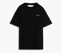 Printed cotton-jersey T-shirt - Black
