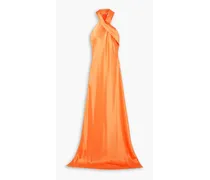 Pandora satin halterneck gown - Orange