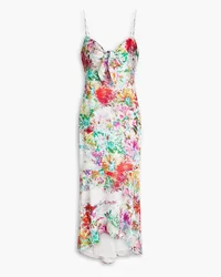 Aidan Mattox Asymmetric printed satin midi dress - Multicolor Multicolor