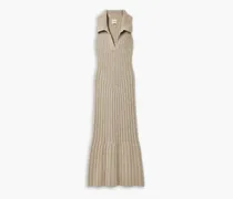 Giselle ribbed cashmere maxi dress - Neutral