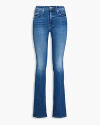 Mother Faded distressed high-rise bootcut jeans - Blue Blue