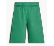 French cotton-blend terry drawstring shorts - Green