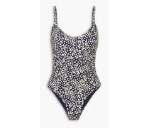 The Scoop floral-print swimsuit - Blue