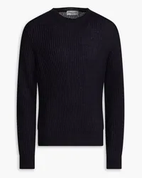 Officine Generale Marco ribbed linen and cotton-blend sweater - Blue Blue