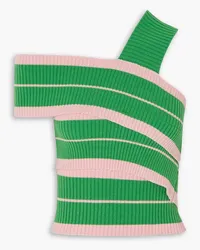 Andersson Bell Sasha striped ribbed-knit top - Green Green