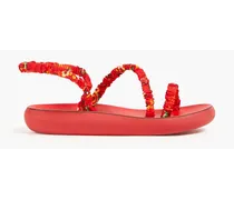 Eleftheria printed woven platform sandals - Red