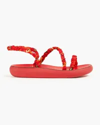 Ancient Greek Sandals Eleftheria printed woven platform sandals - Red Red