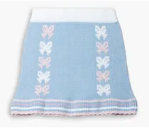 Hathaway intarsia cotton-blend mini skirt - Blue