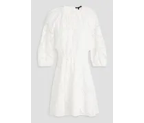 Cutout broderie anglaise cotton mini dress - White