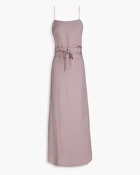 BONDI BORN Marseille linen-blend midi dress - Purple Purple