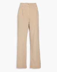 Brunello Cucinelli Pleated cotton-corduroy straight-leg pants - Neutral Neutral