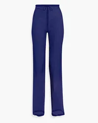 Dries van Noten Silk-crepon straight-leg pants - Blue Blue