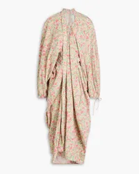 Acne Studios Draped floral-print woven maxi dress - Pink Pink