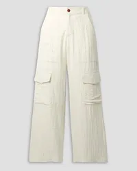 Savannah Morrow Maribel cotton, bamboo Lyocell and hemp-blend wide-leg pants - White White