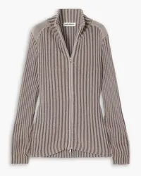 Our Legacy Ribbed cotton and cashmere-blend cardigan - Neutral Neutral