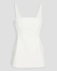 tibi Stretch-cotton peplum top - White White