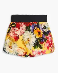 Dolce & Gabbana Floral-print crepe de chine shorts - Yellow Yellow