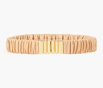 Relax gathered leather belt - Neutral