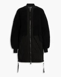 Holden Faux shearling-paneled quilted shell jacket - Black Black