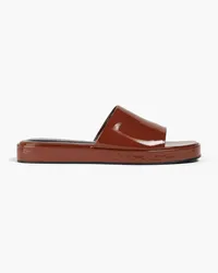 by FAR Shana patent-leather slides - Brown Brown