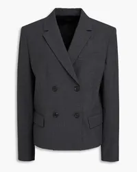 Theory Double-breasted wool-blend blazer - Gray Gray