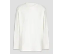 Slub cotton-blend jersey T-shirt - White